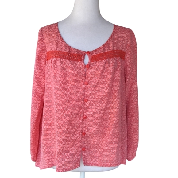 Toad & Co Red Windsong Button Front Shirt Tencel Size Small - Picture 2 of 11